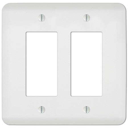 Amerelle Amerelle Capri Paintable Textured White 2 gang Stamped Steel Decorator Wall Plate 1 pk 635RRW